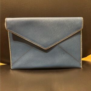 Elegant Rebecca Minkoff 
Blue Envelope Clutch w all around zipper feature